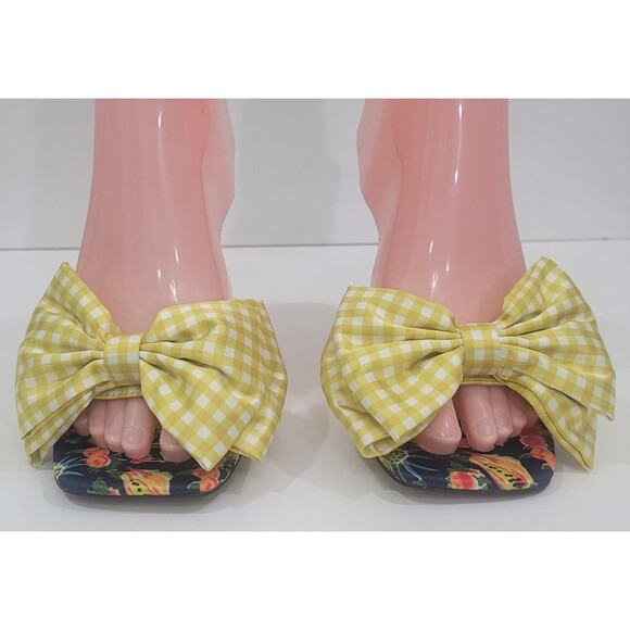Betsey Johnson NEW Skyee Heeled Bow Slide Sandals Sz.7.5 M - Picture 6 of 9